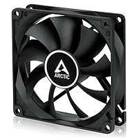 ARCTIC F9 Silent - 92 mm Case Fan, Extra Quiet Motor, Computer, Almost inaudible, Push- or Pull Configuration, Fan Speed: 1000 RPM - Black