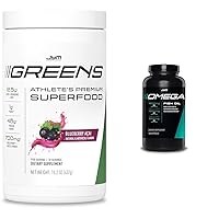 JYM Greens Super Food Blueberry Acai & Omega 3 Fish Oil DHA EPA DPA Capsules Performance Wellness