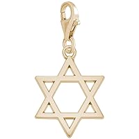 Rembrandt Charms Star of David Charm with Lobster Clasp, Gold Plated Silver