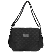 Classic Checkered Cute Messenger Bag for Women Crossbody Bag Vintage Canvas Shoulder Bag Kawaii Purse Travel Essentials