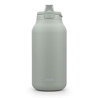 Hydra 64oz Half Gallon Vacuum Insulated Stainless Steel Jug with Locking, Leak-Proof Lid and Soft Silicone Straw, Metal Reusable Water Bottle, Keeps Cold All Day, Sage