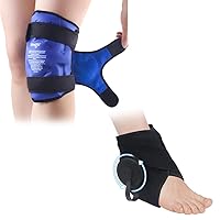 NEWGO Bundle of Knee Ice Pack and Refillable Ankle Ice Bag