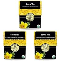 Buddha Teas Organic Senna Tea - OU Kosher, USDA Organic, CCOF Organic, 18 Bleach-Free Tea Bags (Pack of 3)