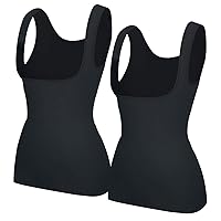 Women's Underbust Shapewear Tank Tops - Seamless Tummy Control Compression Camisole Tops Slimming Tank