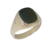 Solid 925 Sterling Silver Natural Bloodstone Mens Gents Signet Ring - Sizes 6 to 13 Available