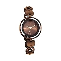 Fastrack Womens 34 mm Glitch Brown Dial Brass Analogue Watch - 6237QM01, Brown