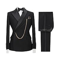 Men Formal Slim Fit Prom Tuxedo Groom Wedding Blazers Dress Jacket Coat Pants 2 Pieces Set