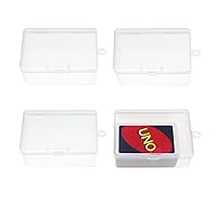 4Pcs Plastic UNO Card Case Box Holder Designed for 112Pcs Classic Mattel UNO Card Game, High Capacity Playing Card Case Box Storage (NO Cards)