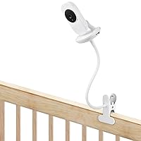 Baby Monitor Holder Compatible with VTech VM819, Flexible Baby Monitor Mount, Crib Clip Mount Without Tools or Wall Damage - White