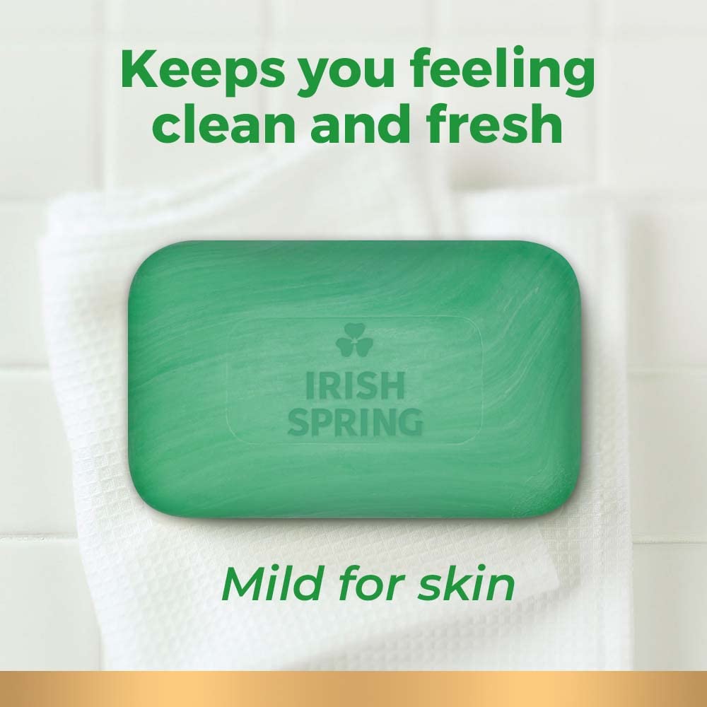 Irish Spring Deodorant Bar Soap, Original, Green Irish Spring, 11.1 Ounce