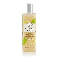 I Love Vanilla Milk Scented Body Wash, Rich & Creamy Foam Which Contains Natural Fruit Extracts, Includes Pro Vitamin B5 For Moisturised & Silky Smooth Skin, CrueltyFree & VeganFriendly 360ml