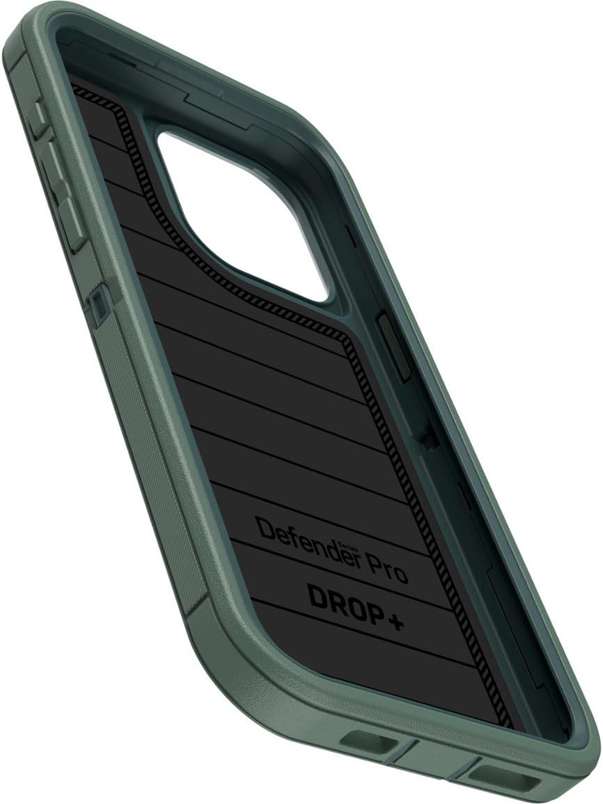 OtterBox Defender Series Case for iPhone 12 & iPhone 12 Pro (Only) - Holster Clip Included - Microbial Defense Protection - Non-Retail Packaging - Forest Ranger (Green)