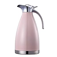 Bonnoces 68 Oz Stainless Steel Thermal Carafe - Double Walled Vacuum Insulated Thermos/Carafe with Lid - Coffee/Tea Carafe Heat & Cold Retention - 2 Liter Pink