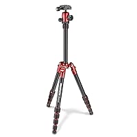 Manfrotto Element Traveller Small 5-Section Aluminum Tripod with Ball Head, Red