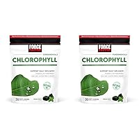 Force Factor Chlorophyll Soft Chews Antioxidants Supplement to Reduce Body Odor, Promote Fresh Breath, Non-GMO, Gluten-Free, and Vegan, Fresh Mint Flavor, 30 Soft Chews, Green (Pack of 2)
