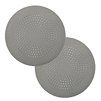 Hair Catcher Round Silicone Hair Stopper with Suction Cup Quick & Easy to Install Perfect for Bathroom, Bathtub & Kitchen Use - Pack of 2 (Gray)