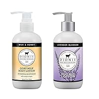 Dionis Goat Milk Skincare Milk & Honey and Lavender Blossom Lotion (8.5 oz each) Creamy Daily Moisturizing Body Lotion Bundle