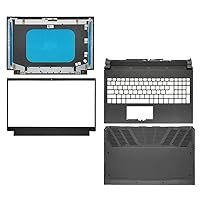 Laptop Replacement Case Compatible for Dell G15 5510 5511 5515 0HXRTH 08MNTR 04XJ3D 0T1DTR (only for Plastic) (Top Back Bezel Cover and Palmrest Bottom Base Cover)
