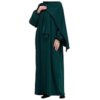 Women's Muslim Abaya Dress Prayer Dress Full Length Kaftan with Hijab Dubai Maxi Dress Evening Long Gowns Women
