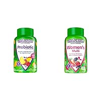 Probiotic Gummy Supplements, Raspberry, Peach and Mango Flavors & Womens Multivitamin Gummies, Berry Flavored Daily Vitamins