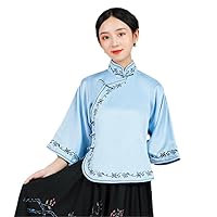 Exquisite Cozy Ethnic Style Blouse Chinese Shirt Women Spring Improve Female Tops Traditional Clothes