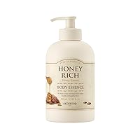 SKINFOOD Honey Rich Body Essence 450ml - Ultra hydrating body cream, Nourishing skin, Moisturizing body serum, Mild and rich moisture - Body Essence for Men & Women (15.2 fl.oz.)…