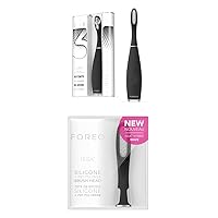 FOREO Issa Black, Rechargeable Electric Ultra-Hygienic Sonic Toothbrush with Silicone & PBT Polymer BristlesFOREO ISSA Hybrid Wave Brush Head Black, Medical-