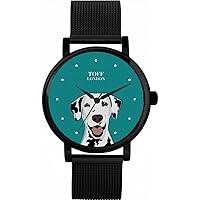 Black and White Dalmatian Head Dog Mens Wrist Watch 42mm Case Custom Design