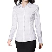 Button Down Shirts Dress Shirts for Women Long Sleeve Womens Work Shirts Regular Fit Cotton Blend Dress Shirts
