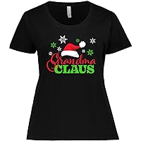 inktastic Grandma Claus with Christmas Santa Hat and Women's Plus Size T-Shirt