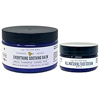 The Yellow Bird Natural Foot Cream (2 oz) and Everything Soothing Balm (4 oz). For Dry, Itchy Feet and Skin