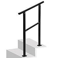 Outdoor Handrails Fits 1 to 2 Steps,Adjustable Height Stair Handrail 27