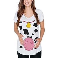 Halloween Cow Costume Udders Funny Maternity Soft T Shirt