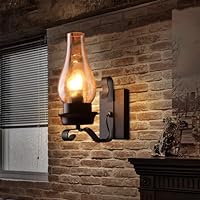 LightInTheBox Rustic Wall Sconce Vintage Farmhouse Wall Light Fixtures Industrial Glass Wall Lamp for Cabin Bedroom Living Room Hallway Fireplace (1PCS)