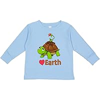 inktastic Love Earth Cute Turtle for Earth Day Toddler Long Sleeve T-Shirt