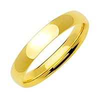 Gemini Dome Court Shape 18K Gold Filled Anniversary Wedding Titanium Rings width 4mm Valentine's Day Gift