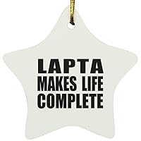 Gifts, Lapta Makes Life Complete, Star Ornament Xmas Tree Hanging Santa Decoration, for Birthday Anniversary Parents Mothers Day Fathers Day Party, to Men Women Him Her Friend Mom Dad Wife