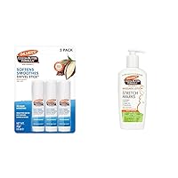 Palmer's Cocoa Butter Moisturizing Swivel Stick Lip Balm Pack of 3 & Massage Lotion for Stretch Marks Pregnancy Skin Care 8.5 oz