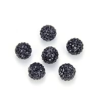 50pcs Adabele AA+ Grade Suncatcher Crystal Rhinestone Pave Loose Beads 8mm Jet Black Polymer Clay Disco Spacer Ball Compatible with Shamballa All Other Jewelry Making DB8-W23