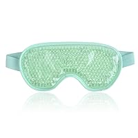 NEWGO Cooling Gel Eye Mask Reusable Cold Eye Mask for Puffy Eyes, Eye Ice Pack with Soft Plush Backing for Dark Circles, Migraine, Stress Relief - Green