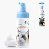 Mooncat Kitten & Cat Acne Chin Treatment, First Cuztomized Cat Acne Cleanse Lotion (5 fl oz) | Mooncat Waterless Longhair Cat Shampoo, Licking Safe Dry Shampoo, No Rinse Foam Cat Bath,Detangling (5 oz