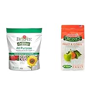 Burpee Natural Purpose Granular 4-Lb Organic Food for Growing Strong Plants & Jobe’s Organics Granular Garden Fertilizer, Easy Plant Care Fertilizer for Fruit and Citrus Plants and Trees, 4 lbs Bag