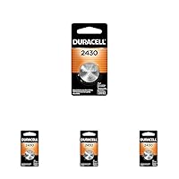 DURACELL 2430 3V Lithium Battery, 1 Count Pack, Lithium Coin Battery for Medical and Fitness Devices, Watches, and More, CR Lithium 3 Volt Cell (Pack of 4)