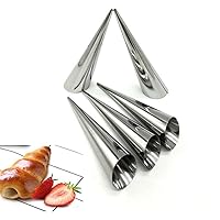 12pcs Cream Horn Molds Stainless Steel Spiral Bake Croissants Molds Conical Tube Cone Roll Molds Non-Stick Cookie Dessert Kitchen Baking Tools