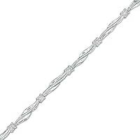 Round Cut 0.50CT D/VVS1 Clear Diamond Accent Wave Vintage-Style Bracelet In 925 Sterling Silver