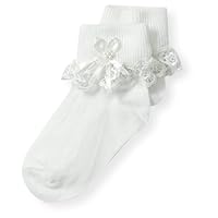 Country Kids Baby-Girls Newborn Venice Lace with Pearl Streamer Sock