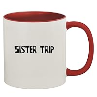 Sister Trip - 11oz Ceramic Colored Inner & Handle Coffee Mug, Red