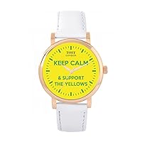 Football Fans Keep Calm and Support The Yellows Ladies Watch 38mm Case 3atm Water Resistant Custom Designed Quartz Movement Luxury Fashionable