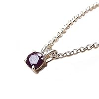 Tiny Gemstone Ruby Pendant Necklace For Gift