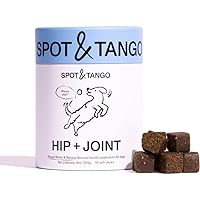 Spot & Tango Hip + Joint Supplement for Dogs | Vet-Approved For Mobility and Arthritis Support | Glucosamine, Chondroitin, Green Lipped Mussel, MSM | Flavor from Real Peanut Butter & Bananas, 56 Count
